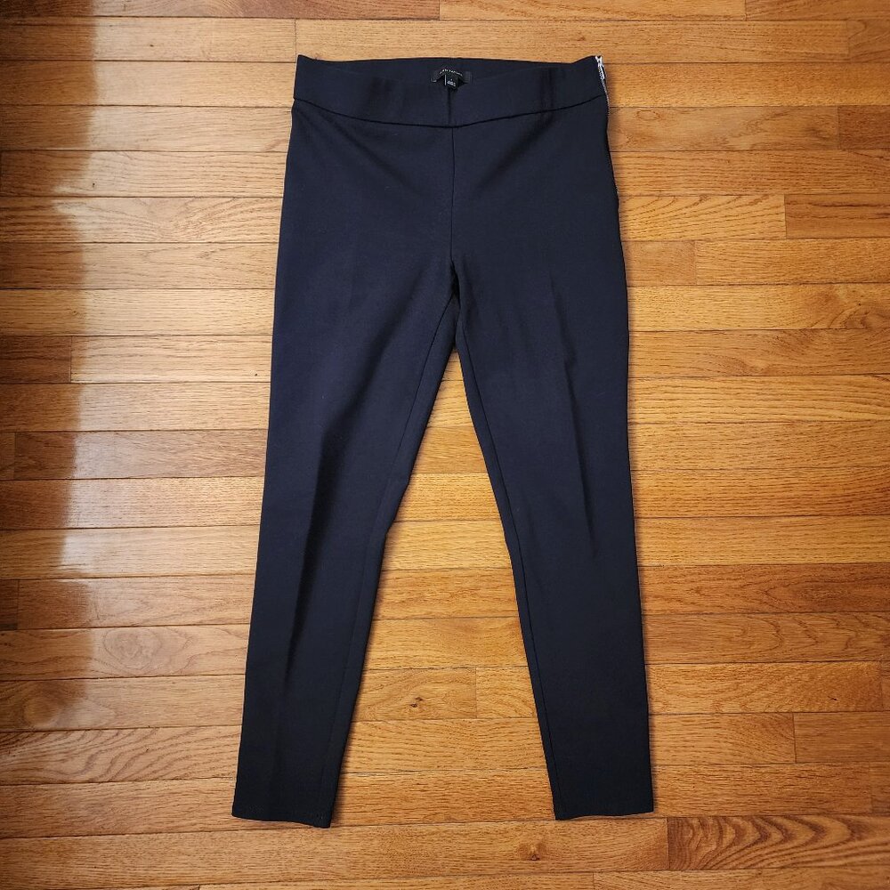Ann Taylor Black Stretchy Slacks with Side Zipper